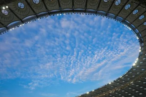 The sky view from the stadium and light Foto stock