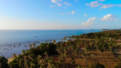 Sky view at Sunset on Koh Lanta Island, Krabi Province, Thailand Stock Footage 124018270