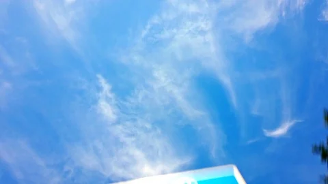 SKY VIEW WHILE DRIVING CAR ON A HIGHTWAY Stock Footage 113300735