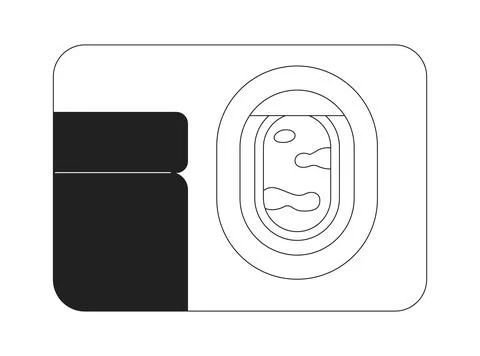 Sky view from window plane monochrome flat vector object Stock Illustration