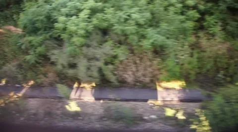 Sky view from a window running train Stock-Footage 64920766
