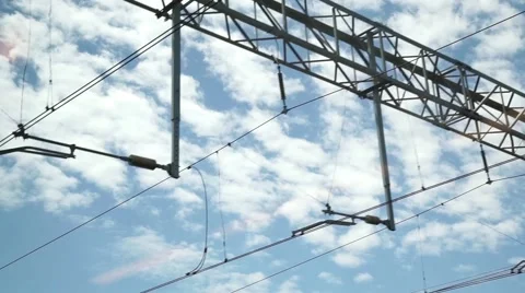 Sky view from a window running train Video stock 64933747