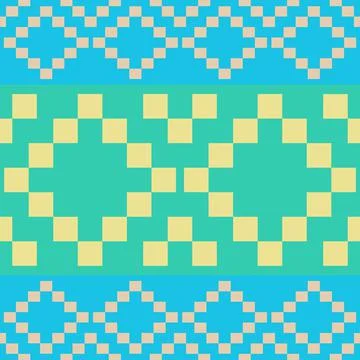 Sky vintage square fabric pattern   Stock Illustration