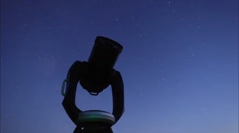 Sky watching telescope timelapse Video stock 34305598