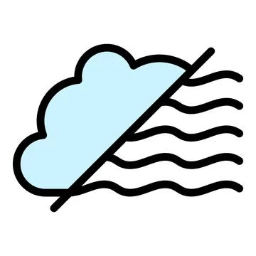 Sky wave cloud icon color outline vector イラスト素材