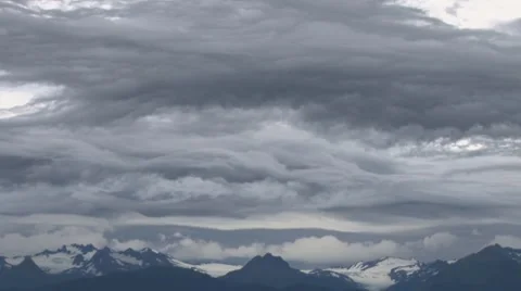 Sky Waves Super Clouds over Mountains 1a Stock Footage 8680350