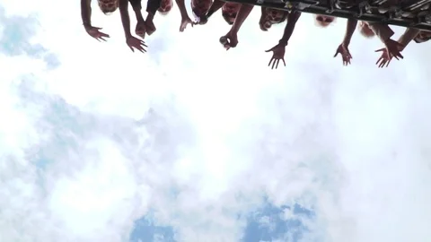 Sky with waving crowd slow motion Stock Footage 78573364