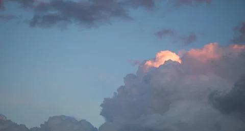 Sky with white and gray clouds Stock Photos