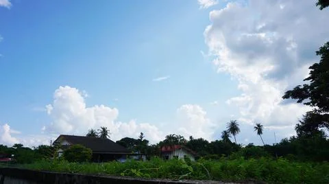 Sky with white clouds Stock Photos
