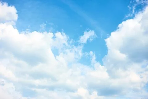 Sky with white cumulus clouds Stock Photos