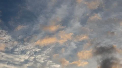 Sky With Wispy Clouds At Sunset Stock Photos