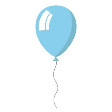 Skyblue balloon on white background Stock Illustration