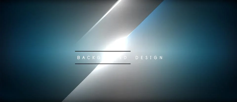 Skyblue rectangle with glowing diagonal line on silver background Stock Illustration