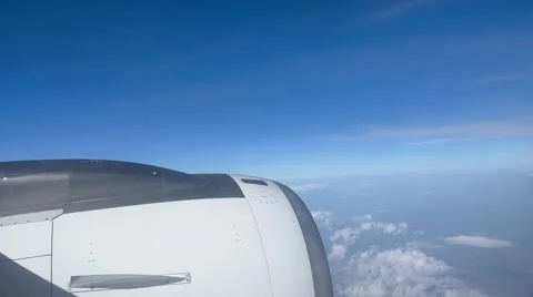 Skybound Serenity: Airplane Engine in Motion Stock Footage 310717568