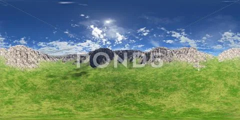 Skybox - Valley Hills (Panorama) Stock Photos