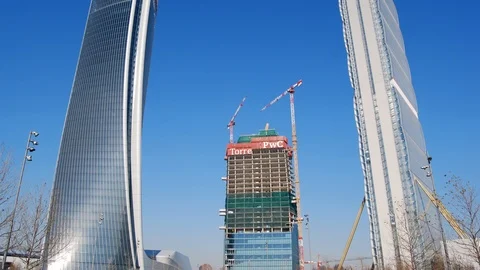 Skycraper under construction - Time Lapse Stock Footage 101967239