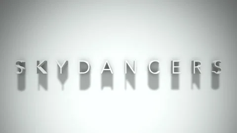 Skydancers 3D title animation with shadows on a white background 스톡 동영상 296685660