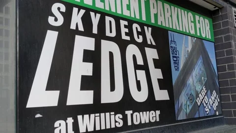 Skydeck Ledge at Willis Tower Signage Stock Footage 167985673
