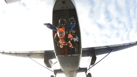 Skydive formation and tandem Stock Footage 120470730