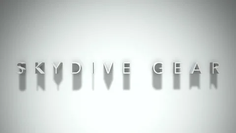 Skydive gear 3D title animation white text on a white background Vidéo 299646282
