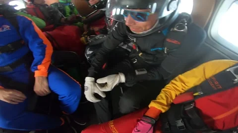 Skydive Instructor Saves Student in Free Fall, Kemerovo, Kemerovo Oblast, Russia Stock Footage 253053439