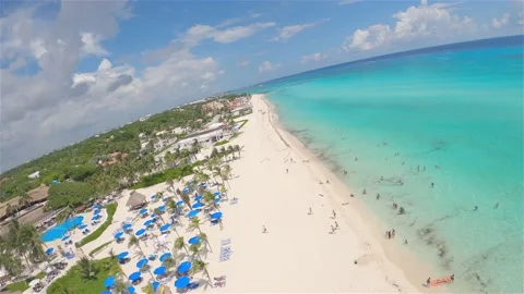 Skydive landing to the beach Stock Footage 165425411