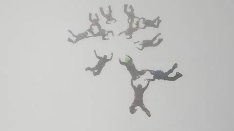 Skydive people make a formation Stock Footage 303016271