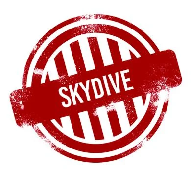 Skydive - red grunge button, stamp Stock Illustration
