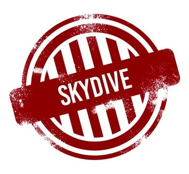Skydive, red grunge button, stamp Stock Illustration
