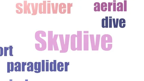 Skydive Tag Cloud Animated Isolated On White 스톡 동영상 107217545