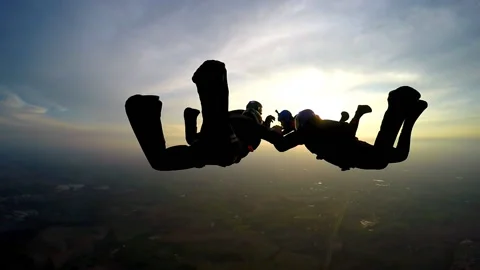 Skydive team sunset Stock Footage 96010280