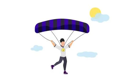 Skydiver, air support Stock Illustration