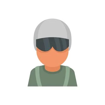 Skydiver avatar icon flat isolated vector Stockillustratie
