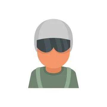Skydiver avatar icon flat isolated 스톡 일러스트