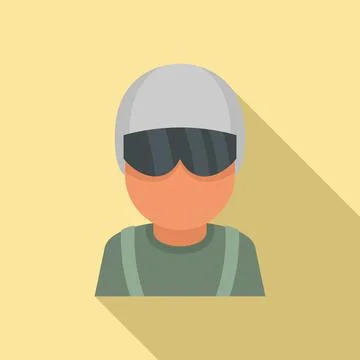 Skydiver avatar icon, flat style Stockillustratie