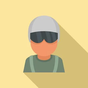 Skydiver avatar icon, flat style 库存插图