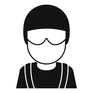 Skydiver avatar icon, simple style Stock Illustration