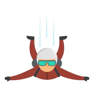 Skydiver fall icon, flat style Stock Illustration