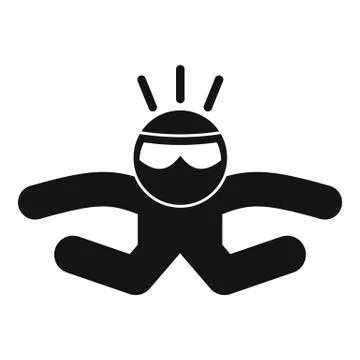 Skydiver fall icon, simple style Stock Illustration