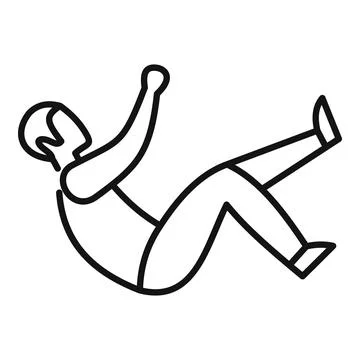 Skydiver is falling down opening parachute during free fall Stock Illustration