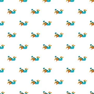 Skydiver falling through air seamless pattern Illustrazione stock