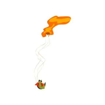Skydiver falling with unopened parachute, extreme sport and skydiving concept Illustrazione stock