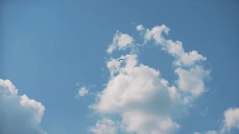 A skydiver floating in the air Stock Footage 124453463