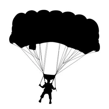 Skydiver flying with parachute イラスト素材