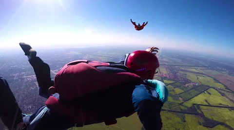 Skydiver in free fall Stock Footage 69069266