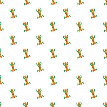 Skydiver free falling seamless pattern on white background Illustrazione stock
