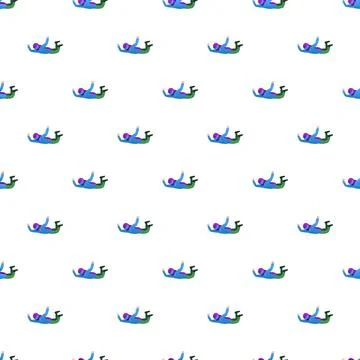 Skydiver freefalling pattern repeating on white background Stock Illustration