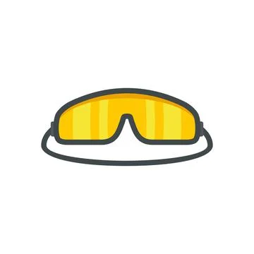Skydiver glasses icon flat isolated vector Ilustración de archivo