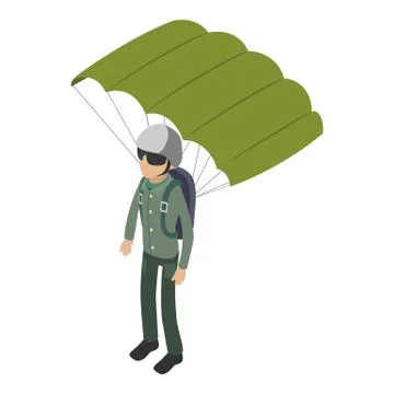 Skydiver icon, isometric style Ilustración de archivo