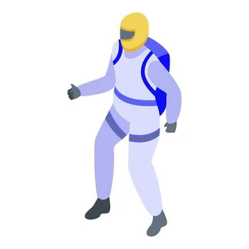 Skydiver icon, isometric style Stock Illustration